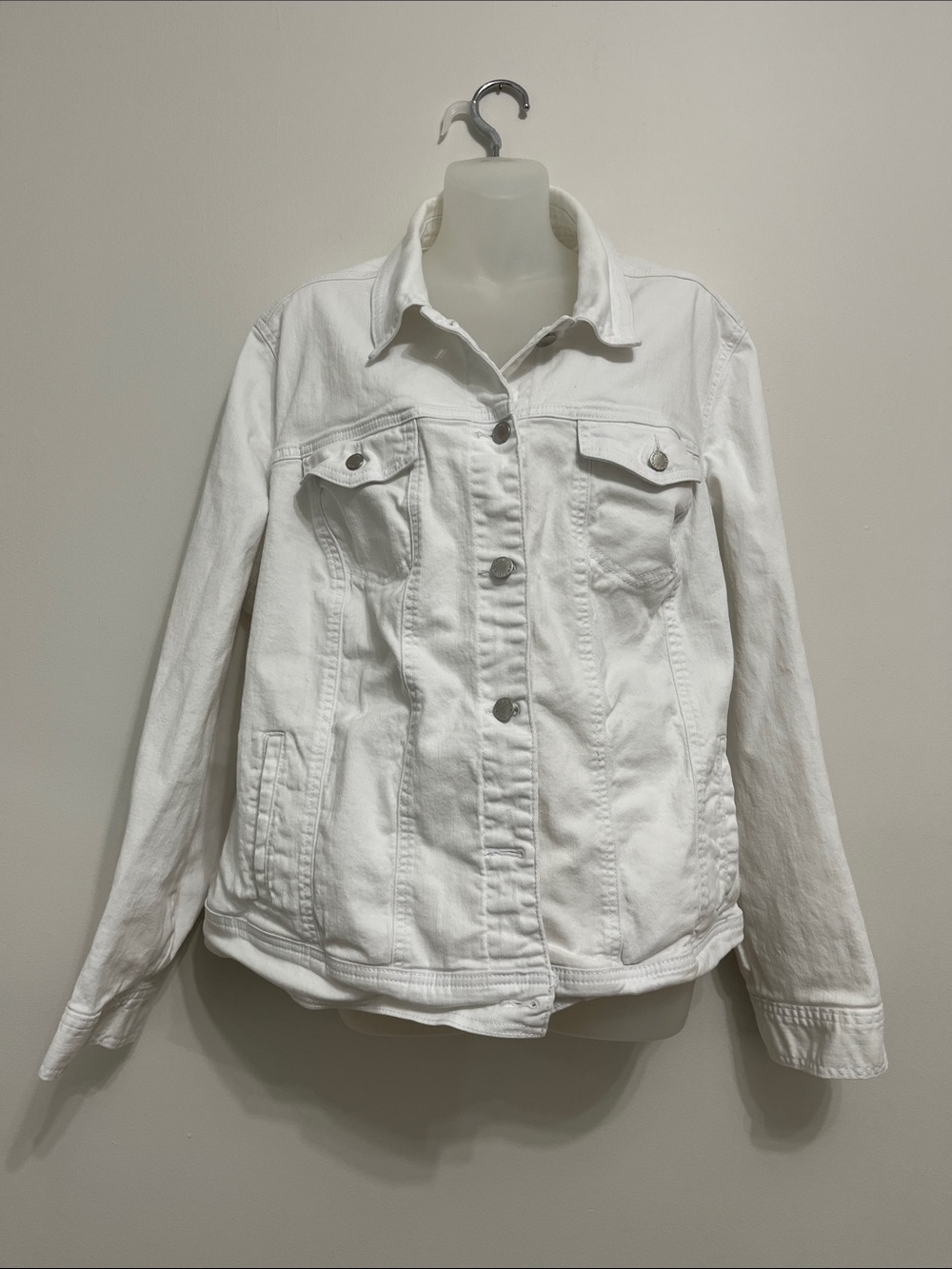 Jones New York White Denim Jacket - Button-Front Jean Jacket